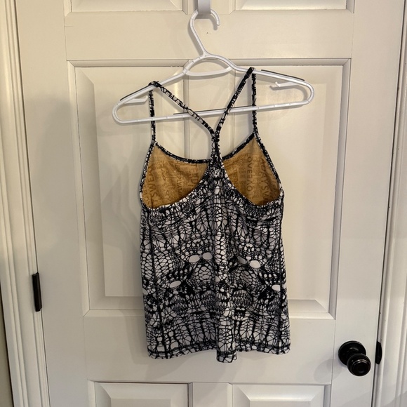 Lululemon Power Y Tank White Black Glacier Lace 31949 - Picture 6 of 10